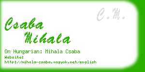 csaba mihala business card